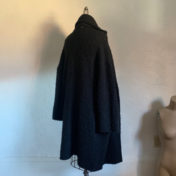 TWINSET Milano le coeur black boucle cocoon duster sweater jacket long robe wrap - Picture 5 of 14